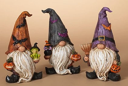 2023 Halloween Gnome TRIO - 5.9" FIGURINES - Gerson 3 2023 Halloween Gnome TRIO - 5.9" FIGURINES - Gerson