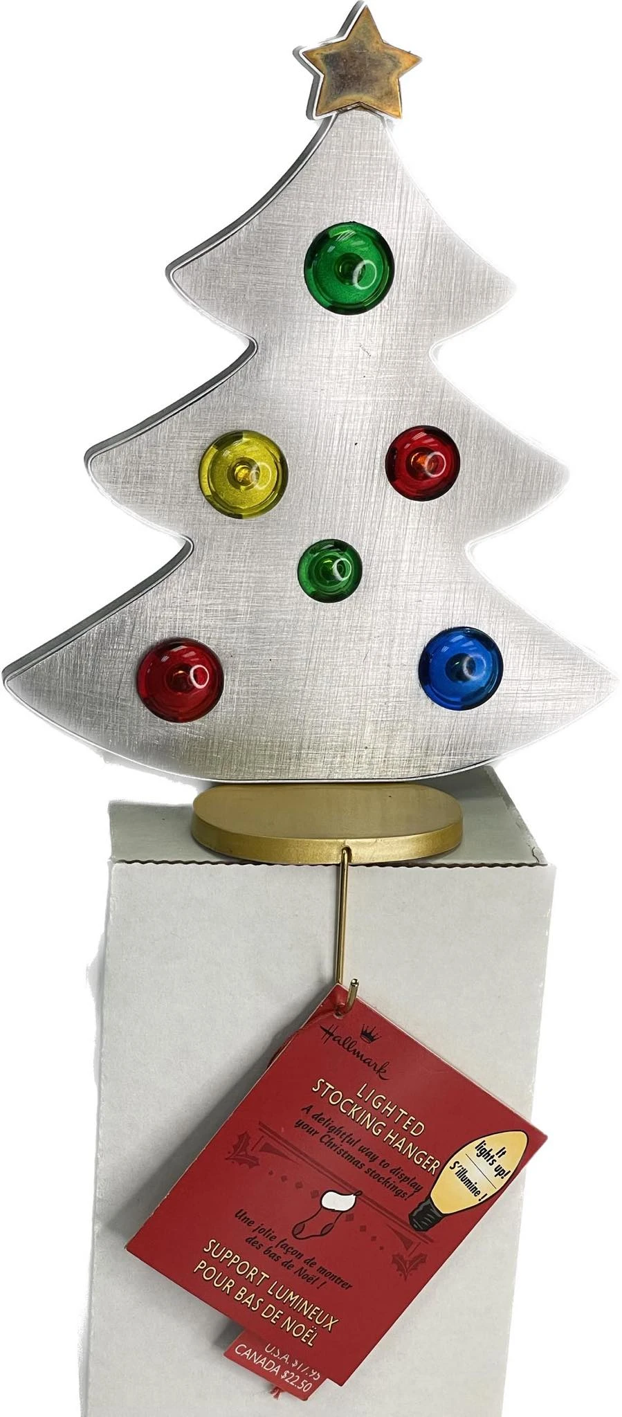 Lighted Silver Tree CANADIAN Rare EXCLUSIVE Stocking Hanger 3 Lighted Silver Tree CANADIAN Rare EXCLUSIVE Stocking Hanger