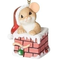 2023 Charming Tails - Mouse In Chimney Ornament