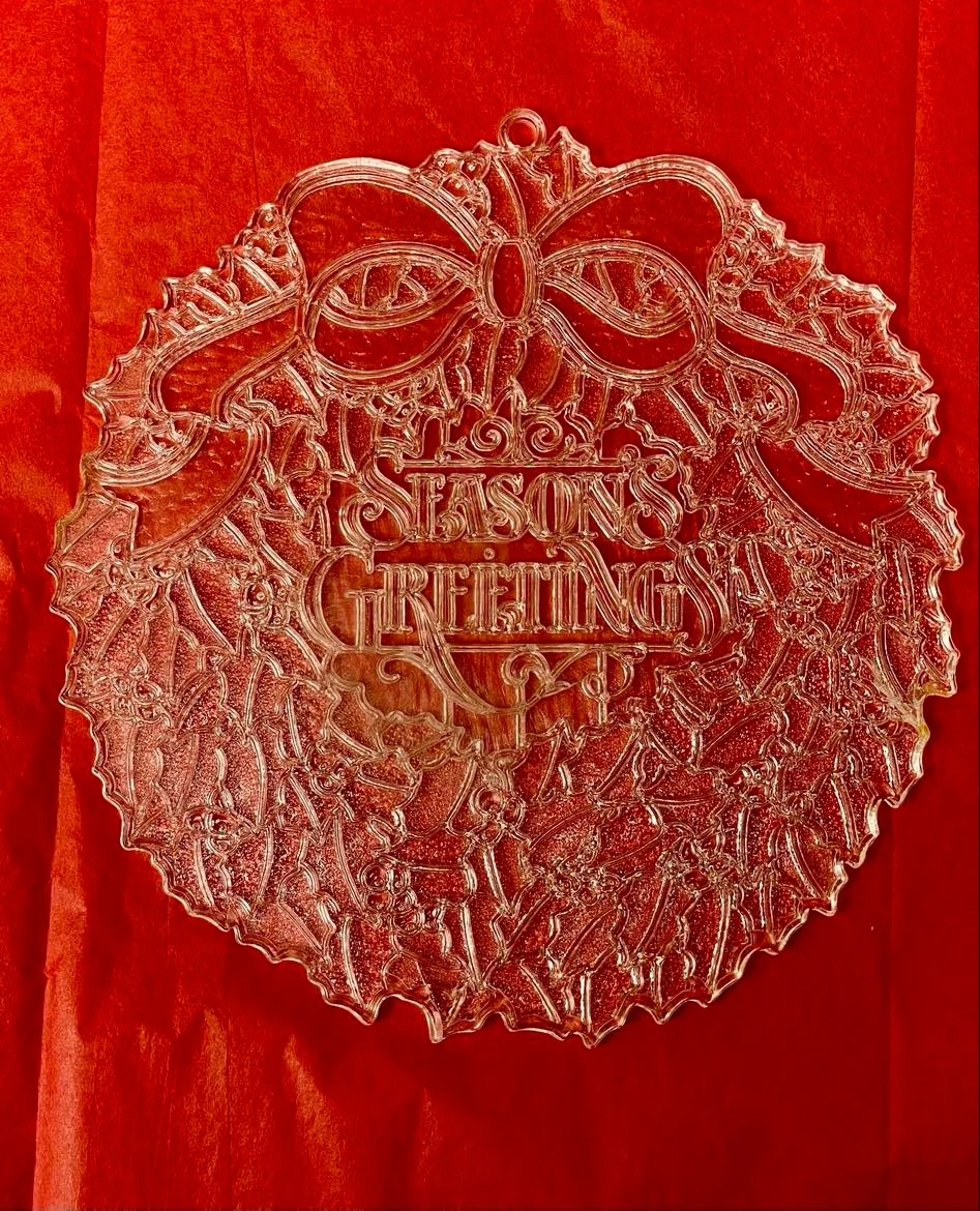 1980 Tiffany Classics 7 1/2" Season's Greetings Wreath UNPAINTED PROTOTYPE And Regular Production 5 1980 Tiffany Classics 7 1/2" Season's Greetings Wreath UNPAINTED PROTOTYPE And Regular Production - Image 3