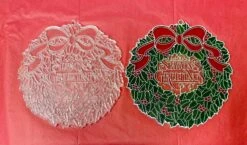 1980 Tiffany Classics 7 1/2" Season's Greetings Wreath UNPAINTED PROTOTYPE And Regular Production