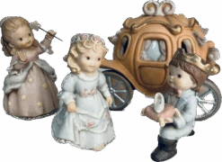 1997 Cinderella Set Of 4 Porcelain Figurines *LIGHTED Memories Of Yesterday Limited Edition By Enesco