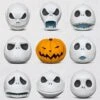 2018 Many Faces Of Jack Skellington - Set Of 9 - Ping Pong Ball Size