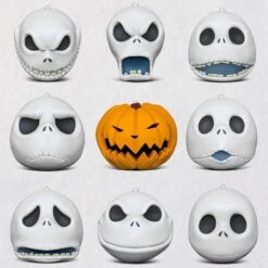 2018 Many Faces Of Jack Skellington - Set Of 9 - Ping Pong Ball Size