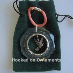 Peace Love Joy, Silver Crystals Ornament