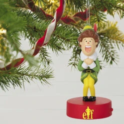 2021 Buddy The Elf - *Magic Voice SDB Slightly Damaged Box -Hallmark MAGIC Ornaments Shop elf buddy the elf keepsake ornament with sound 1999qxi7095 02