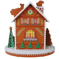2022 Deck The Gingerbread House 10" TABLETOP -Hallmark MAGIC Ornaments Shop gingerbread house tabletop decoration with music light motion 1qfm3365 06