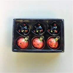 2003 Halloween Pumpkins & Cats Glass Ornaments - RARE !