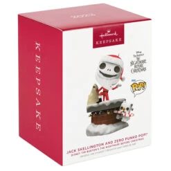 2023 Nightmare Before Christmas Jack Skellington And Zero Funko Pop! *Ships OCT 16 -Hallmark MAGIC Ornaments Shop jack skellington and zero funko keepsake ornament 2699qxd6709 04