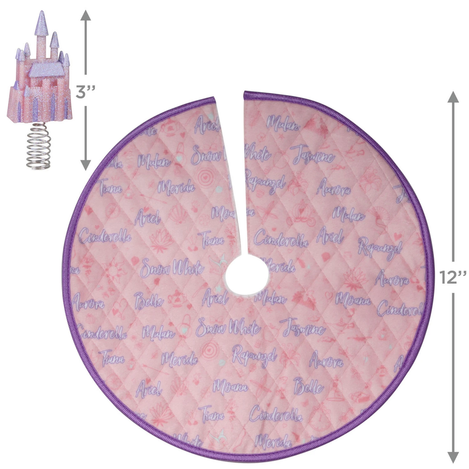 2022 Disney Princess MINIATURE Tree Topper And Skirt Set 3 2022 Disney Princess MINIATURE Tree Topper And Skirt Set