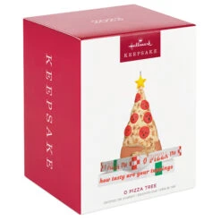 2023 O Pizza Tree *SHIPS OCT 16 -Hallmark MAGIC Ornaments Shop pizza christmas tree on boxes keepsake ornament 1799qgo2857 04