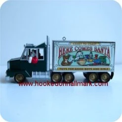 2003 Here Comes Santa Big Rig REPAINT, GREEN *Damaged Box