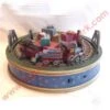 1993 Holiday Express Tabletop Tree Base - REVOLVING Train *Damaged Box -Hallmark MAGIC Ornaments Shop qxm5452