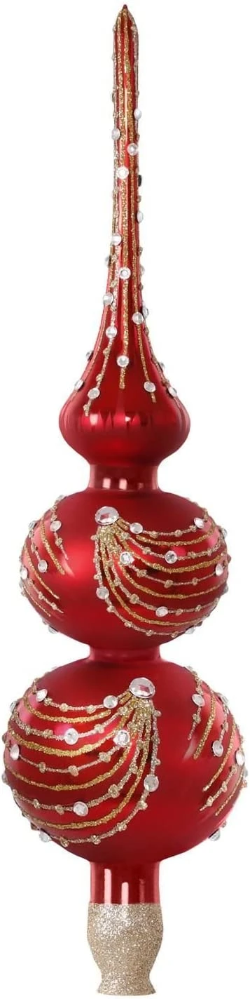 2016 Heritage Collection Red Finial 15" Tree Topper * Damaged Box 3 2016 Heritage Collection Red Finial 15" Tree Topper * Damaged Box