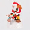 2022 Santa's Forest Friends *Light & Music *Damaged Box -Hallmark MAGIC Ornaments Shop santa with rabbit and squirrel keepsake ornament 2999qgo2446 01 1
