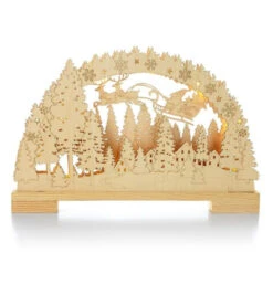 2014 Laser-Cut Santa Scene - LIGHTED 17" W